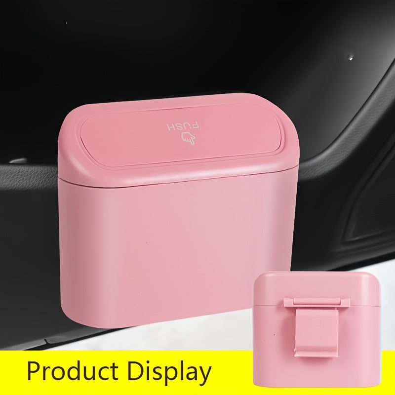 3pcs/set -1pc Trash Can + 2 Rolls Of Garbage Bags, Car Side Door Hanging Storage Box, Mini Creative Car Trash Can