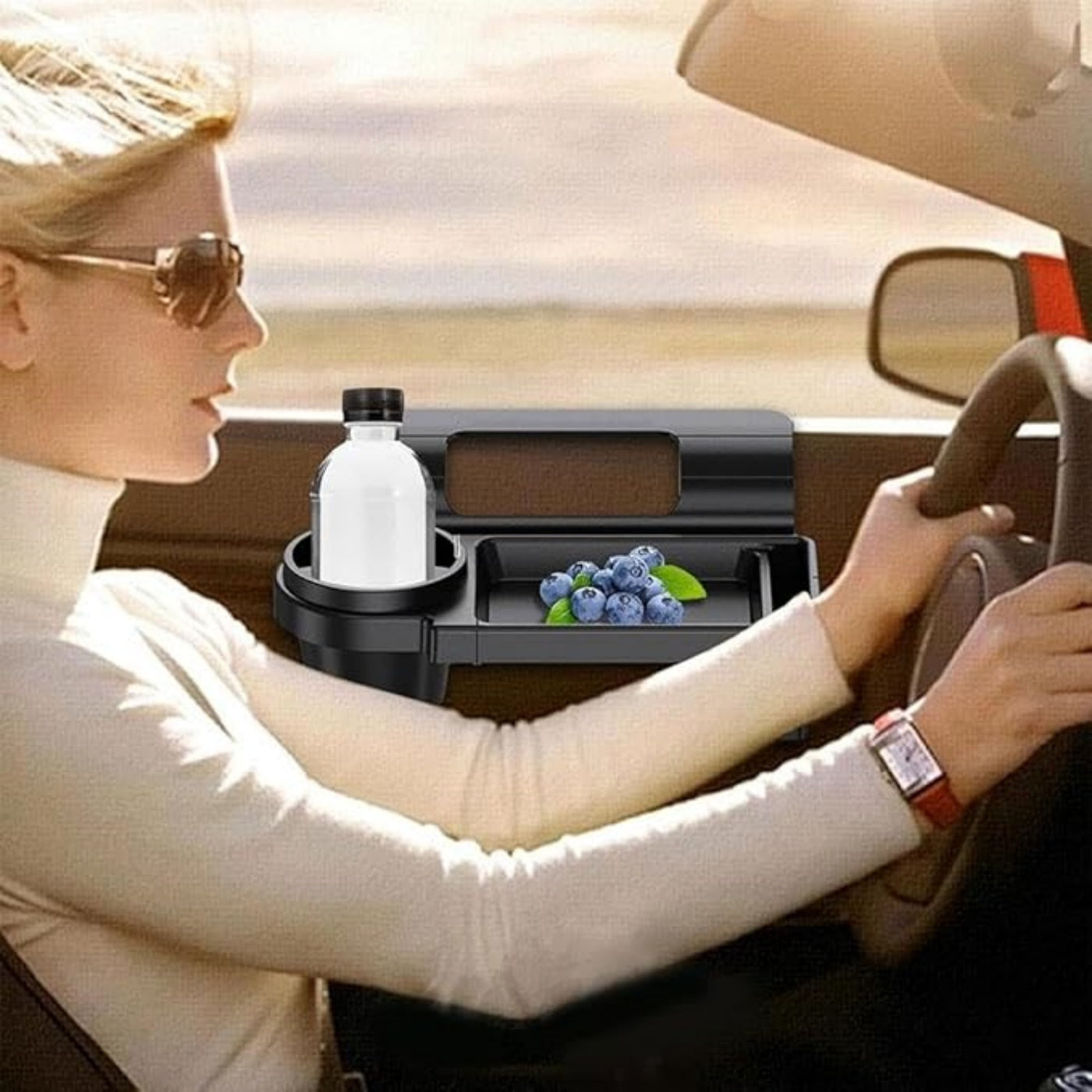 Car Window Multifunctional Storage Tray Organizer - Vehicle Door Side Hanging Storage Rack, Cell Phone Storage Box, Water Cup Holder, Universal Fit Vehicle Accessory,Father's Day Gift