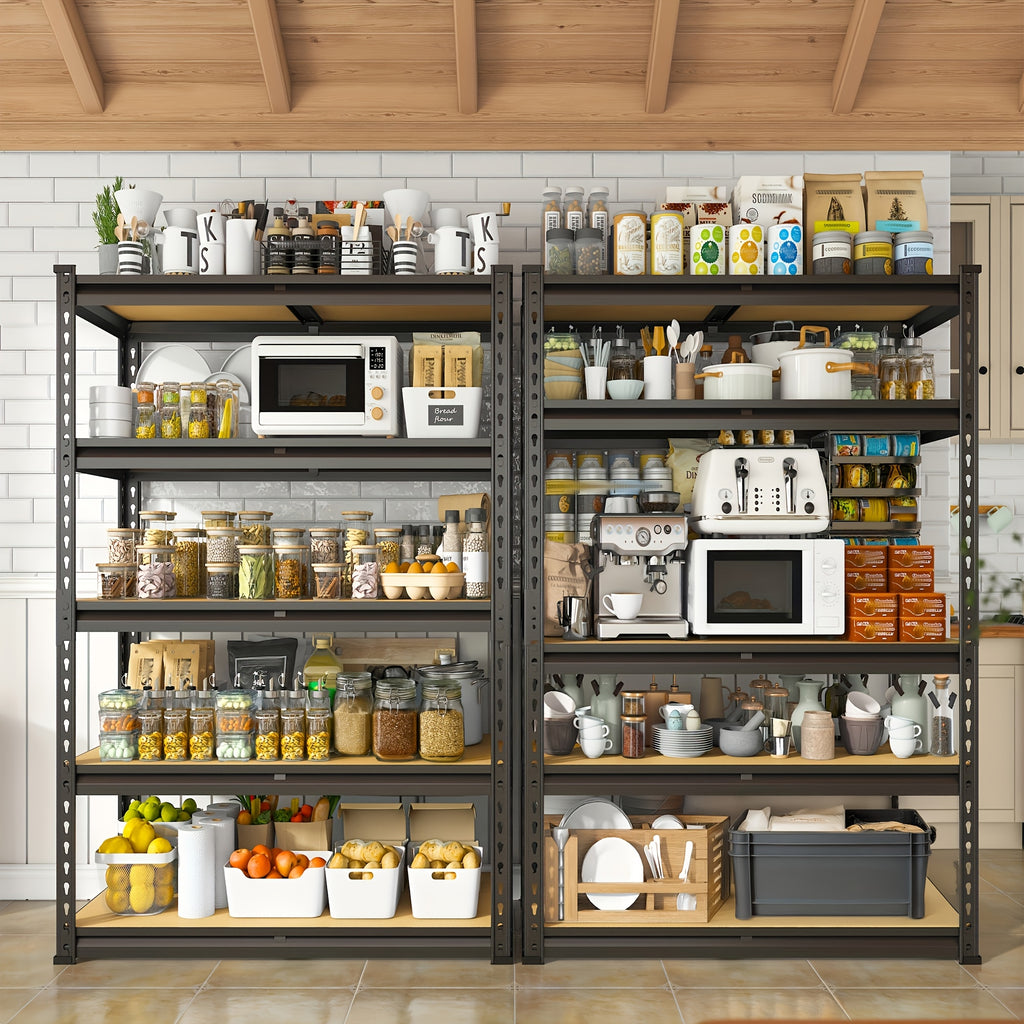 35.5"W X72"H X 15.8"D 5 Tier Metal Shelves for Garage Shelves, 2000LBS Garage Shelving 72''H Storage Shelves Heavy Duty Shelving, Adjustable Shelving Unit for Basement Pantry Utility Rack Shelf, Standing Shelf