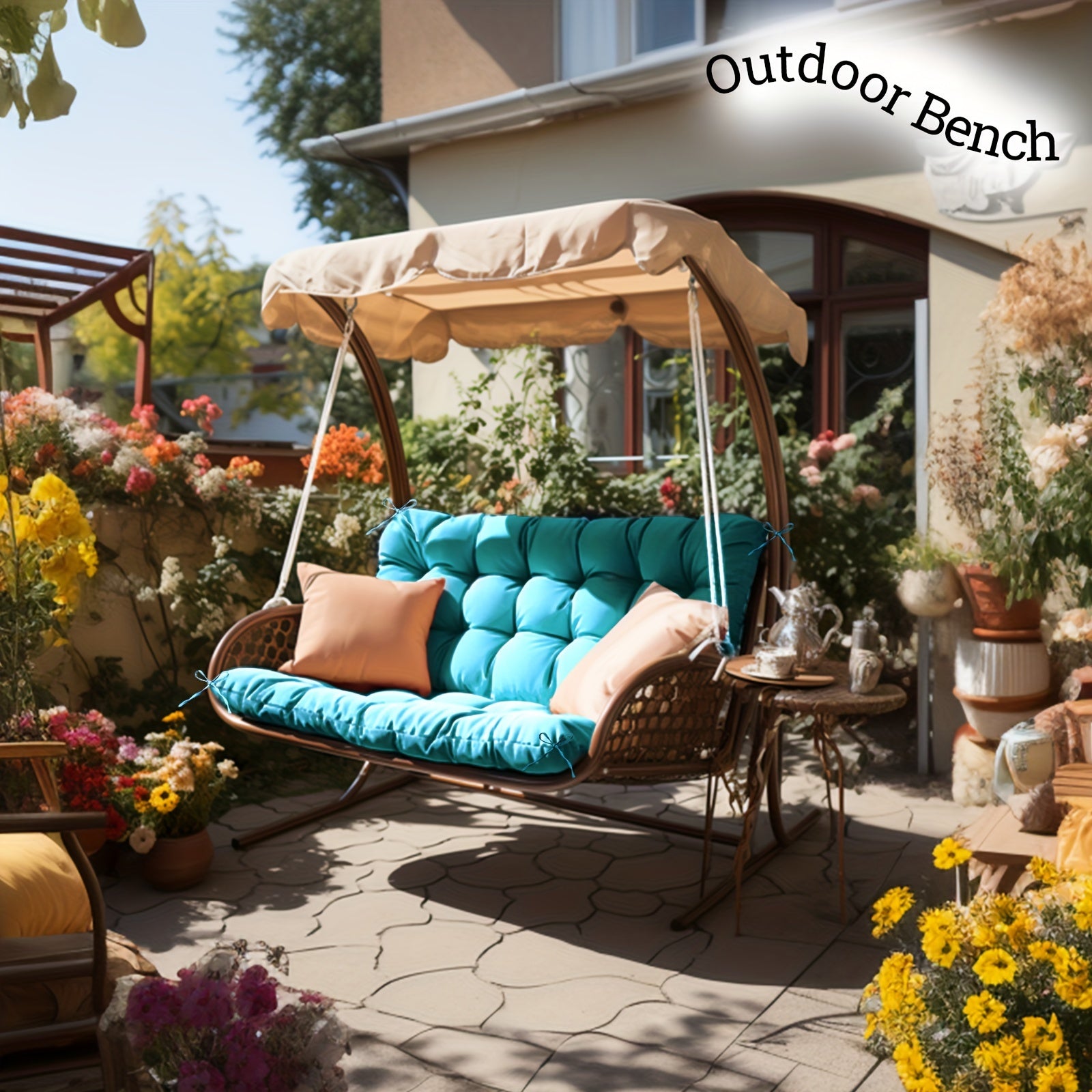 Cushions for a Porch Swing Measuring 60X40 Inches, Designed for Patio Furniture with Straps And a Backrest, Featuring a Thickness of 5 Inches. These Are Suitable for Outdoor Christmas Decorations And Make Great Gifts, Perfect