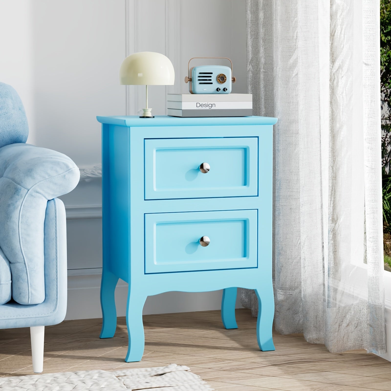 Bonnlo Compact Nightstand with Drawer - Space-Saving Bedside Table, No Assembly Required, Sturdy MDF Construction, Modern Minimalist Design for Small Bedrooms, Apartments, Dorms - Ideal for Bedside, Living Room, Home Office -