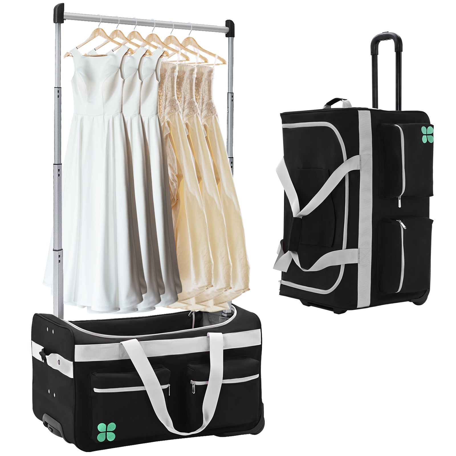 Dance Bag With Garment Rack, 27 Inch Dance Competition Bag Garment Duffel Bag For Competition Events, Travel, Recital Events, Rolling Garment Bag Travel Dance Bag for Girls Boys