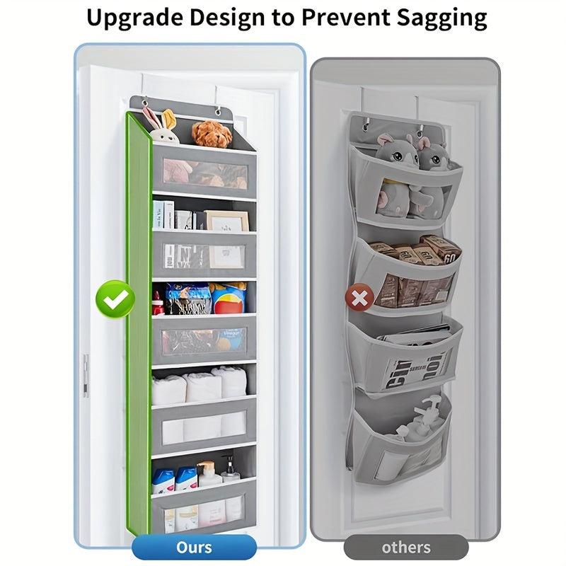 5-Shelf Hanging Storage Organizer - Behind Door, Anti-Tilt, 5 Large Capacity Pockets, Suitable for Bedroom, Bathroom, Food Pantry, Perfect for Halloween and Christmas Gift