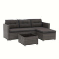 All-Weather Wicker Patio Furniture Set - Includes Sectional Sofa, Chaise Lounge & Glass Coffee Table | Durable Rattan with Metal Frame for Deck, Balcony, Porch | Grey