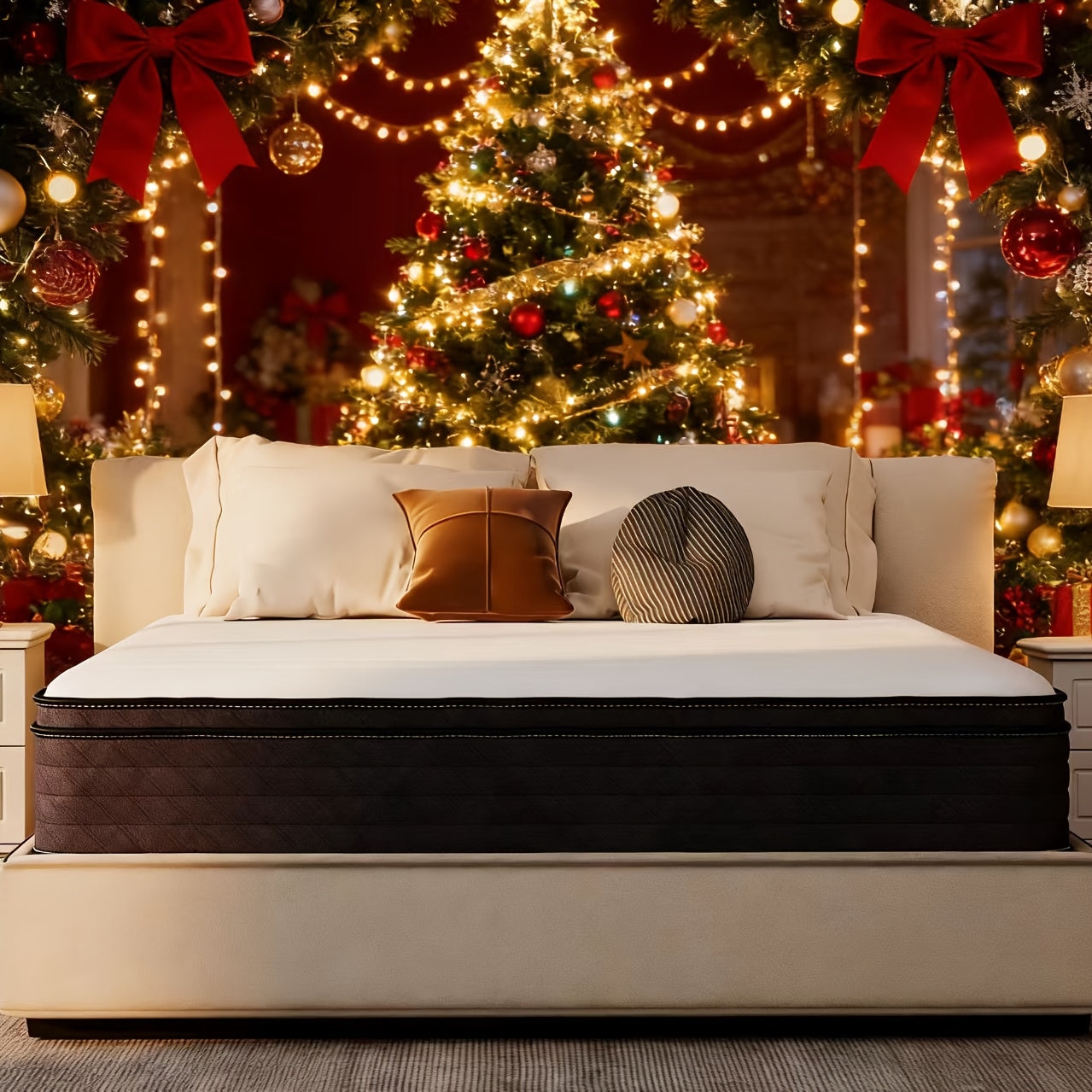 Christmas10/12/14 Inch FULL Size Mattresses In A Box, Memory Foam Hybrid White & Black Mattress with Provide Support, Pressure Relief, Medium Firm,, Furniture, Bed, Furniture, Bedroom Furniture, Home Furniture, Mattress