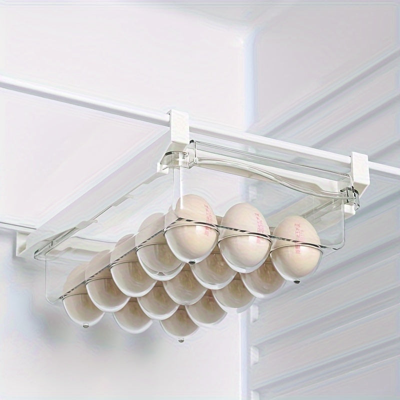 1pc Refrigerator Hanging Storage Drawer - Transparent, Food-Safe Plastic Organizer for Fruits & Vegetables, Kitchen Accessory