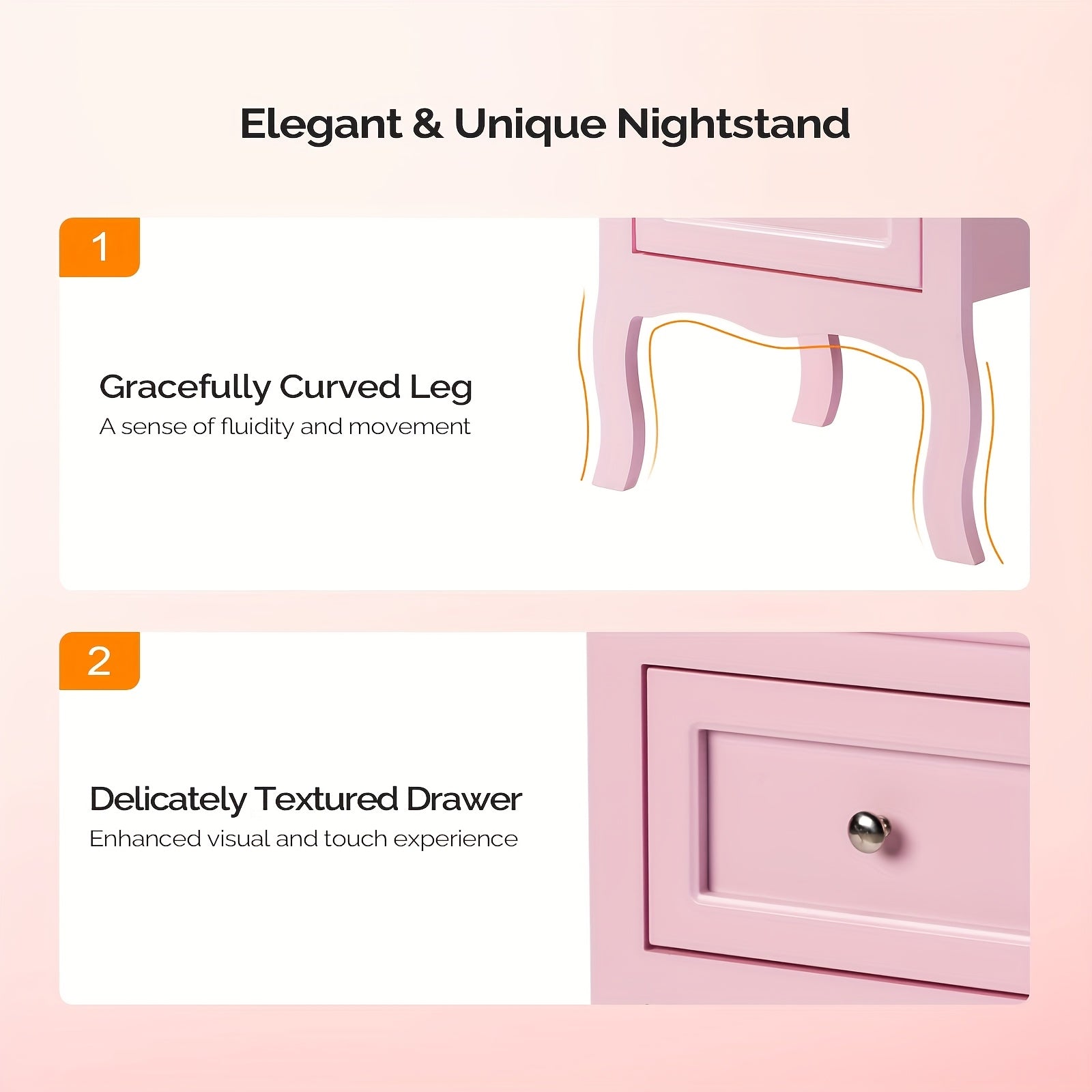 Bonnlo Compact Nightstand with Drawer - Space-Saving Bedside Table, No Assembly Required, Sturdy MDF Construction, Modern Minimalist Design for Small Bedrooms, Apartments, Dorms - Ideal for Bedside, Living Room, Home Office -