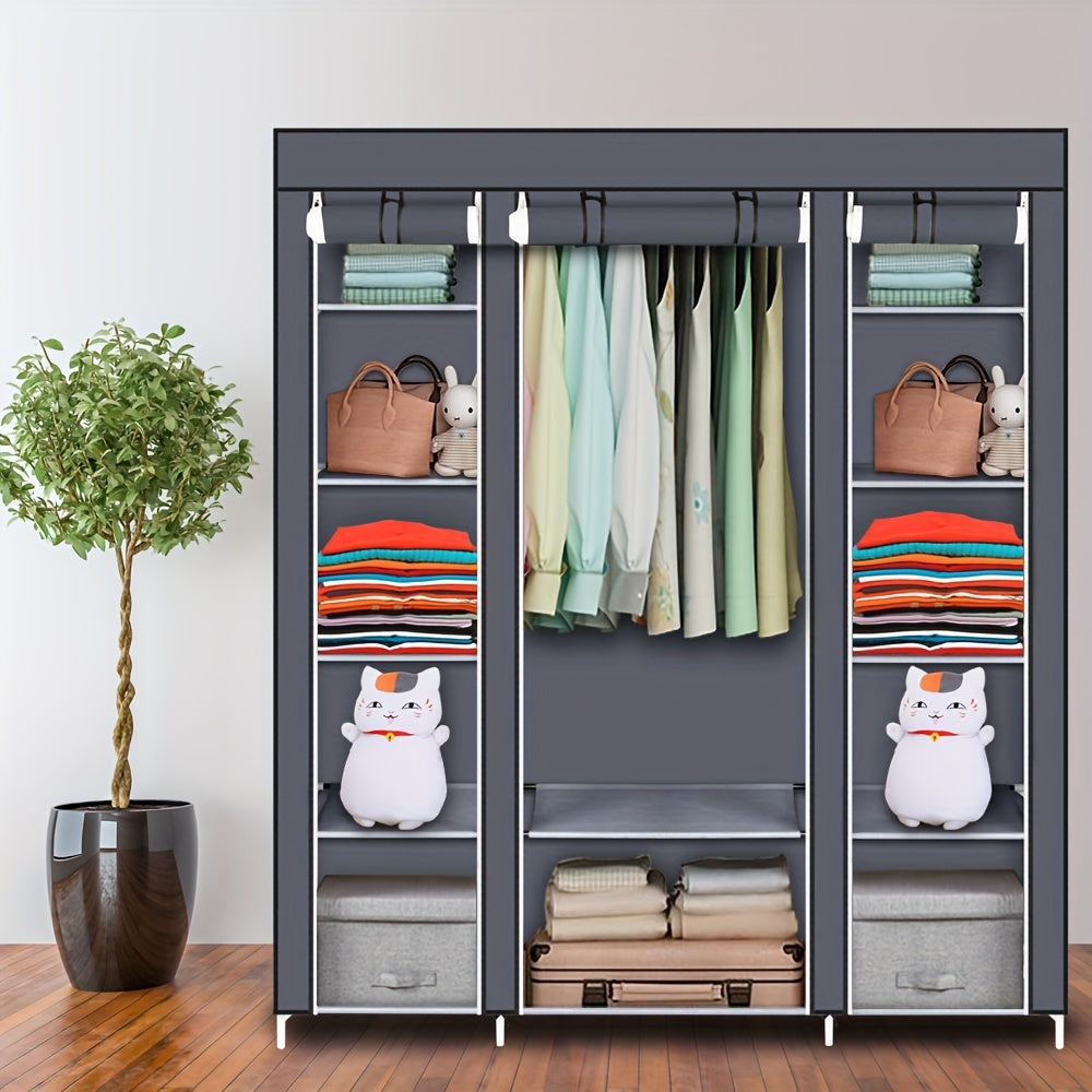 69" Extra-Large Portable Closet Organizer - Quick Assembly, Non-Woven Fabric, Extra Strong, Durable, and Collapsible for Easy Storage - Ideal for Small Spaces, Bedrooms, and Apartments