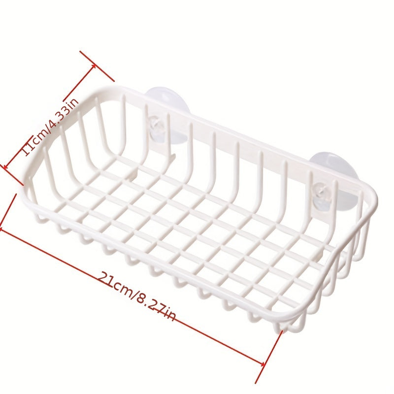 1pc Multi-functional Suction Cup Dishwashing Sponge Rack, Hanging Storage Rack, Draining Rack, Sink Rack, Kitchen Accessories