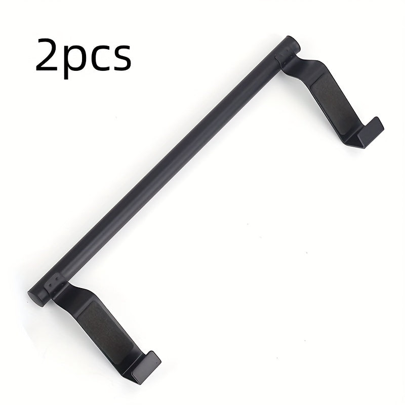 2pcs-9 Inch Wide Stainless Steel Towel Rack Bathroom Towel Rack Kitchen Cabinet Door Hanging Storage Rack Wall-mounted Towel Rod, Towel Racks