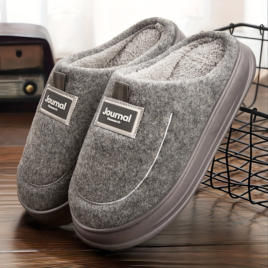 Fuzzy House Slippers For Men EVA Comfy Memory Foam Lightweight Fashion Couple Shoes Winter Warm Plush Casual Slippers