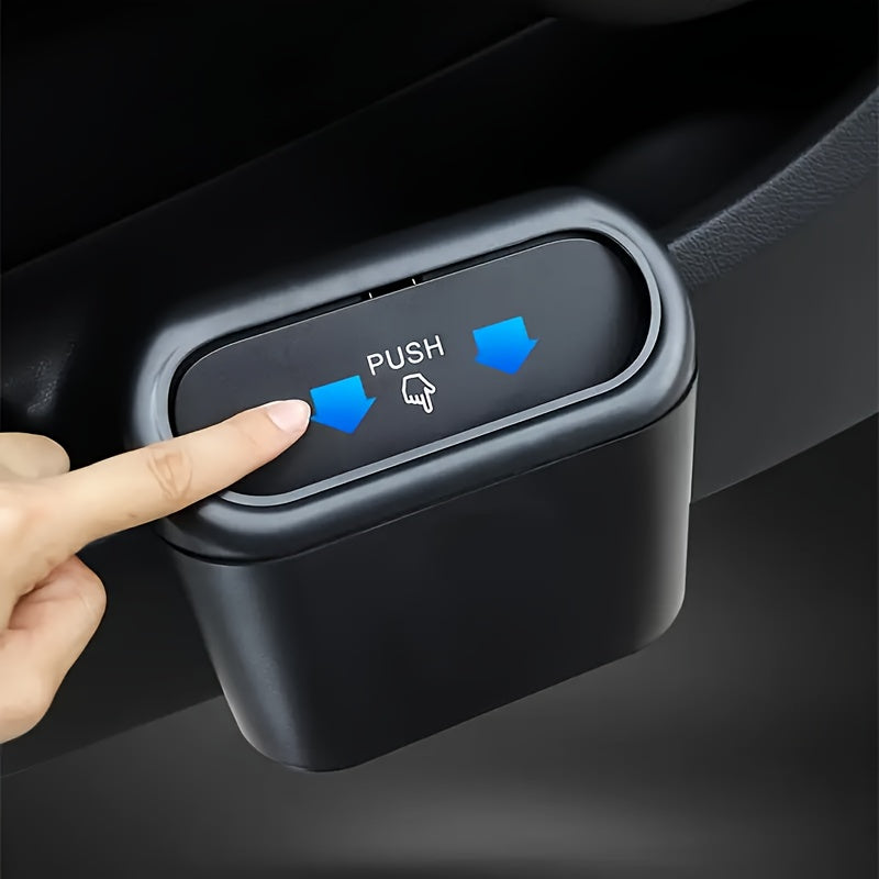 3pcs/set -1pc Trash Can + 2 Rolls Of Garbage Bags, Car Side Door Hanging Storage Box, Mini Creative Car Trash Can