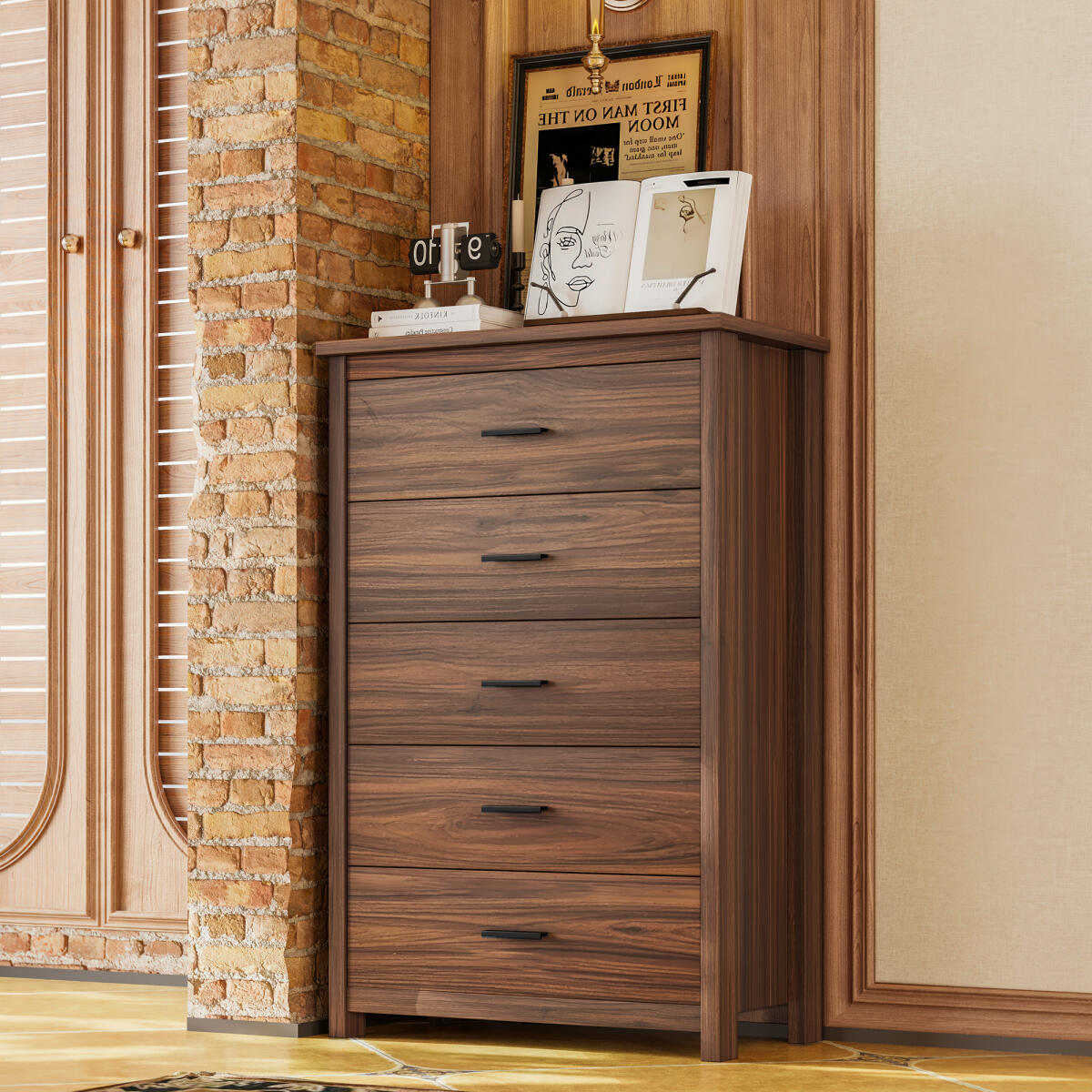 4pcs Queen Bedroom Set - Storage Bed Frame with Smart USB Charging, 2 Nightstands & Dresser | Solid Wood Furniture for Master Bedroom (Easy 30-Min Assembly), Bedroom Furniture Set, Modern Bedroom Furniture, Durable Wooden Fur