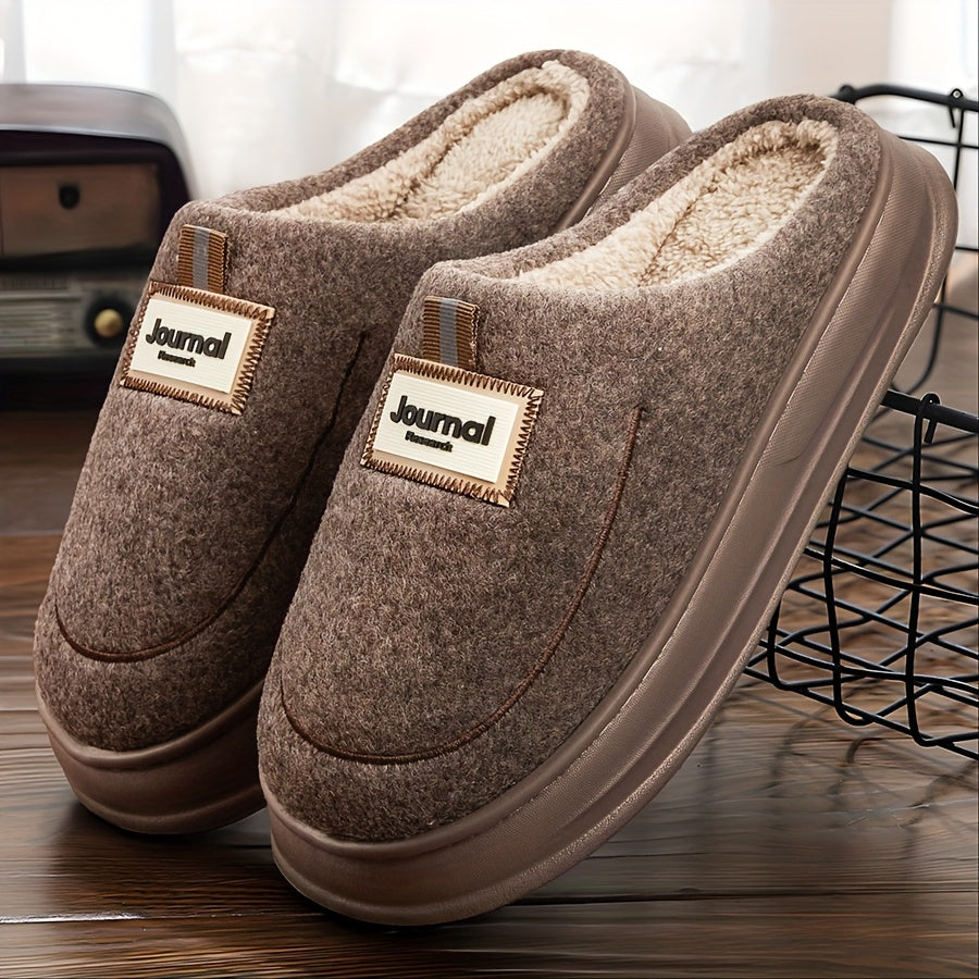 Fuzzy House Slippers For Men EVA Comfy Memory Foam Lightweight Fashion Couple Shoes Winter Warm Plush Casual Slippers