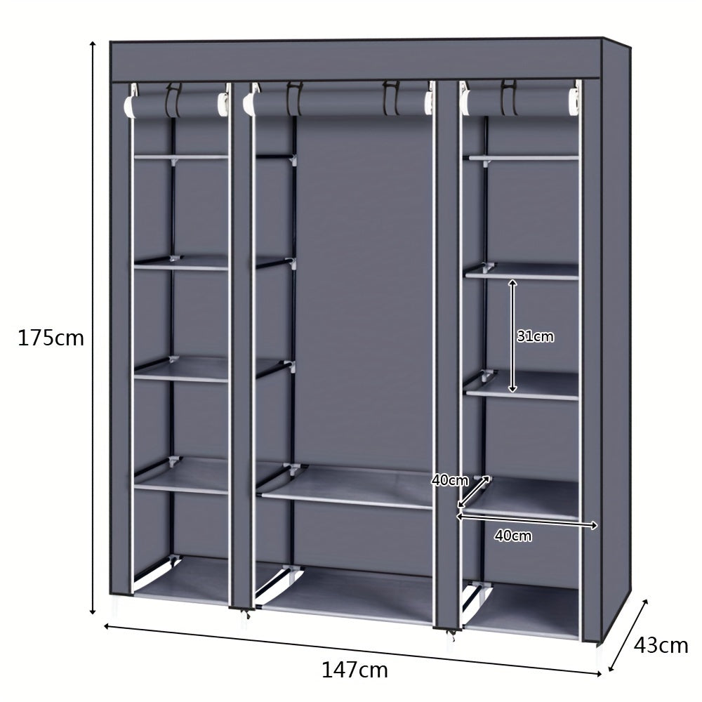 69" Extra-Large Portable Closet Organizer - Quick Assembly, Non-Woven Fabric, Extra Strong, Durable, and Collapsible for Easy Storage - Ideal for Small Spaces, Bedrooms, and Apartments