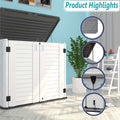 European-style Double-layer Resin Outdoor Storage Shed with Lockable Waterproof Storage Boxes. Ideal for Organizing Patio Furniture, Gardening Tools, Pool Equipment, The Perfect Holiday Gift for Christmas And Thanksgiving