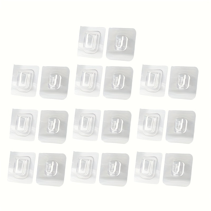 5 Pairs//double-sided Adhesive Wall Hooks, Practical Hooks Seamless And Invisible, Suitable for Heavy-duty Hanging Storage In Bathrooms, Kitchens, And Bedrooms, Modern Style, Practical Hanging, Utility Hooks