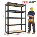 72" H Storage Shelves 2000LBS Garage Shelving Heavy Duty Shelving 5 Tier Metal Shelves for Garage Shelves 35.5"W X72"H X 15.8"D, Adjustable Shelving Unit for Basement Pantry Utility Rack Shelf, Office