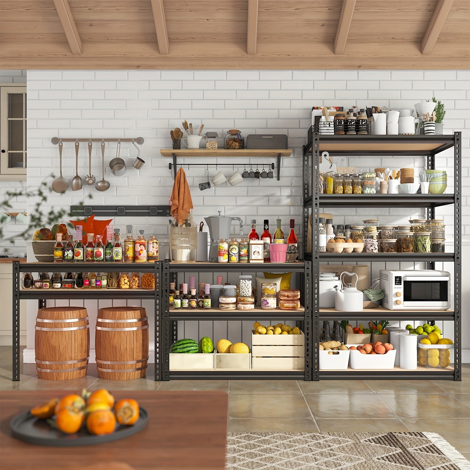 2020LBS Storage Shelves 5 Tier Garage Shelving Heavy Duty Adjustable Garage Shelves, Utility Rack Shelf, Galvanized Steel Shelving Units For Storage Warehouse Pantry Closet, 35.5" W X 11.9" D X 72" H, Black