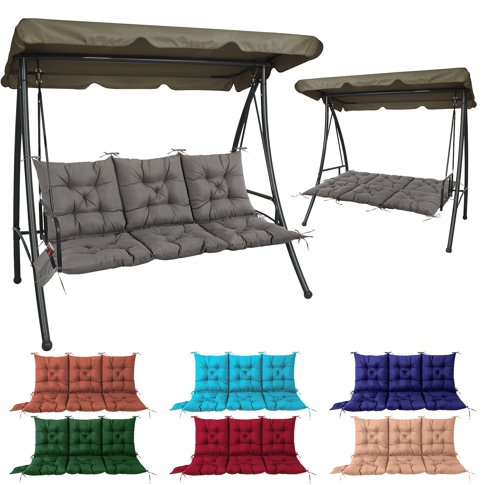 Cushions for a Porch Swing Measuring 60X40 Inches, Designed for Patio Furniture with Straps And a Backrest, Featuring a Thickness of 5 Inches. These Are Suitable for Outdoor Christmas Decorations And Make Great Gifts, Perfect