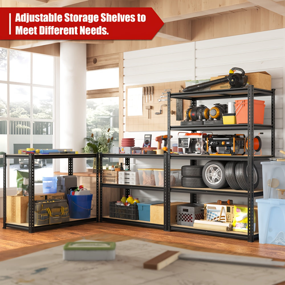 72" H Storage Shelves 2000LBS Garage Shelving Heavy Duty Shelving 5 Tier Metal Shelves for Garage Shelves 35.5"W X72"H X 15.8"D, Adjustable Shelving Unit for Basement Pantry Utility Rack Shelf, Office