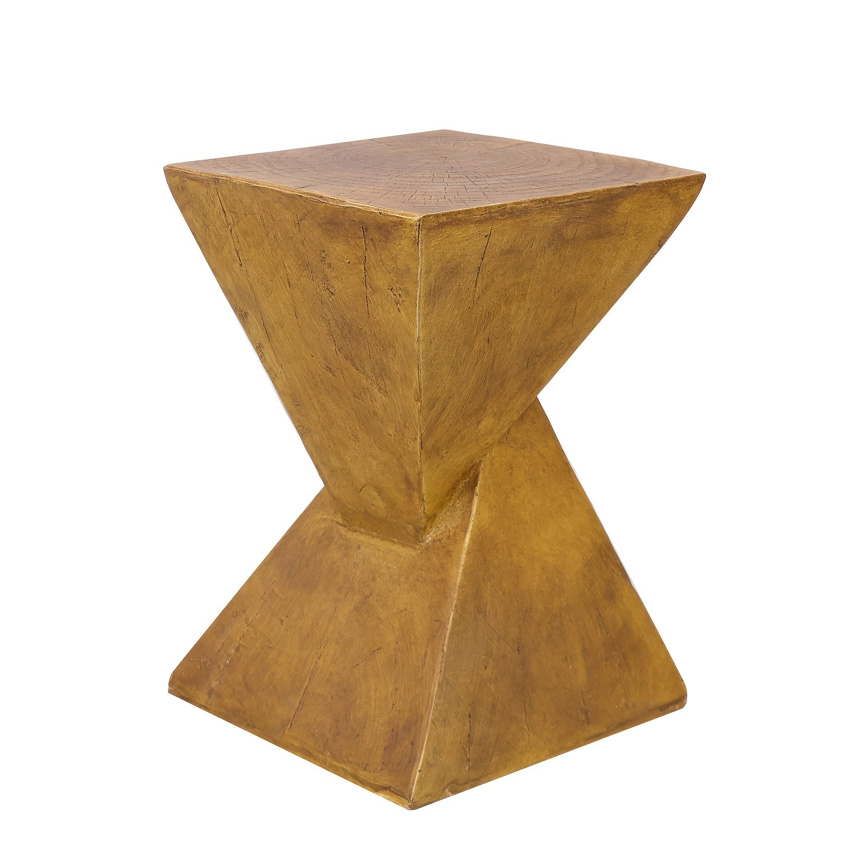 AESOME Z Shaped Side Table Lightweight Concrete Outdoor Square Top End Table Twist Stool Plant Table Garden Stool Side Table Patio Bedroom Decor Natural, Bedroom Accent, Patio Furniture, Twist Design, Vintage Style, Durable M