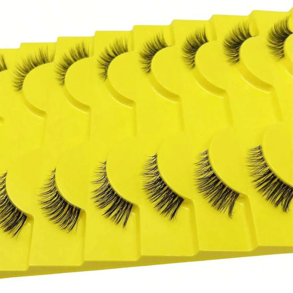 Ten pairs of half eye lashes, naturally soft and sweat-proof false eyelashes for novices and beginners