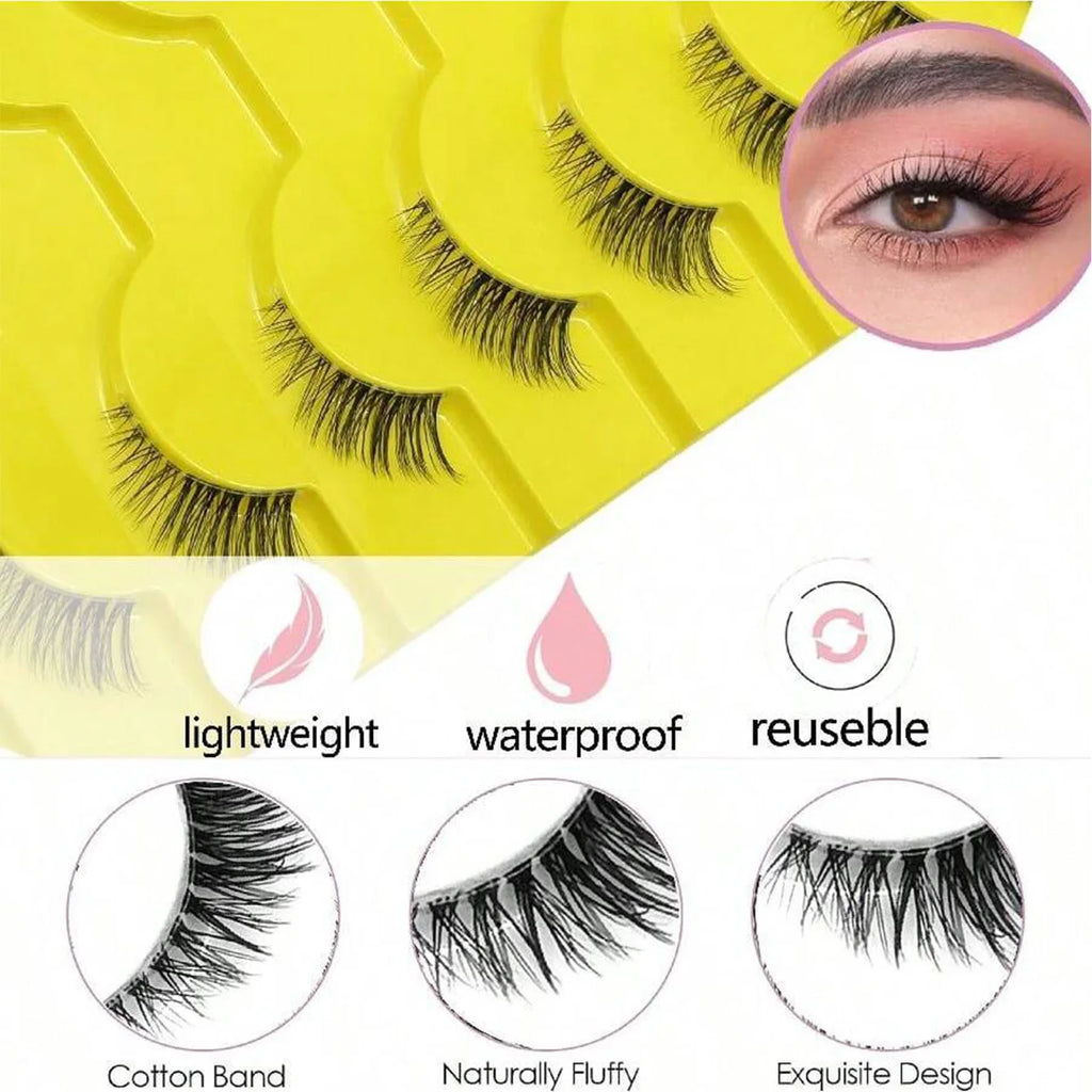 Ten pairs of half eye lashes, naturally soft and sweat-proof false eyelashes for novices and beginners