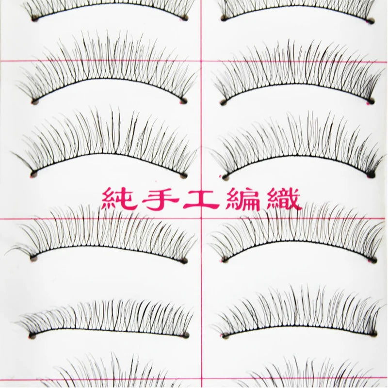 10 Pairs Handmade Natural Eyelashes Popular Soft Natural Long False Lashes Beauty Makeup