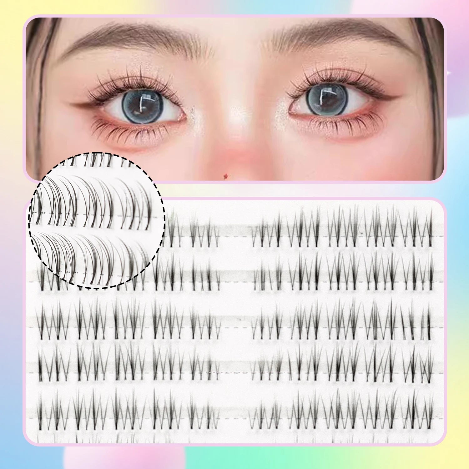 100 Pcs of Natural Eyelash Clusters Comfortable Light Transparent Single Cluster DIY Fairy Eye Lashes