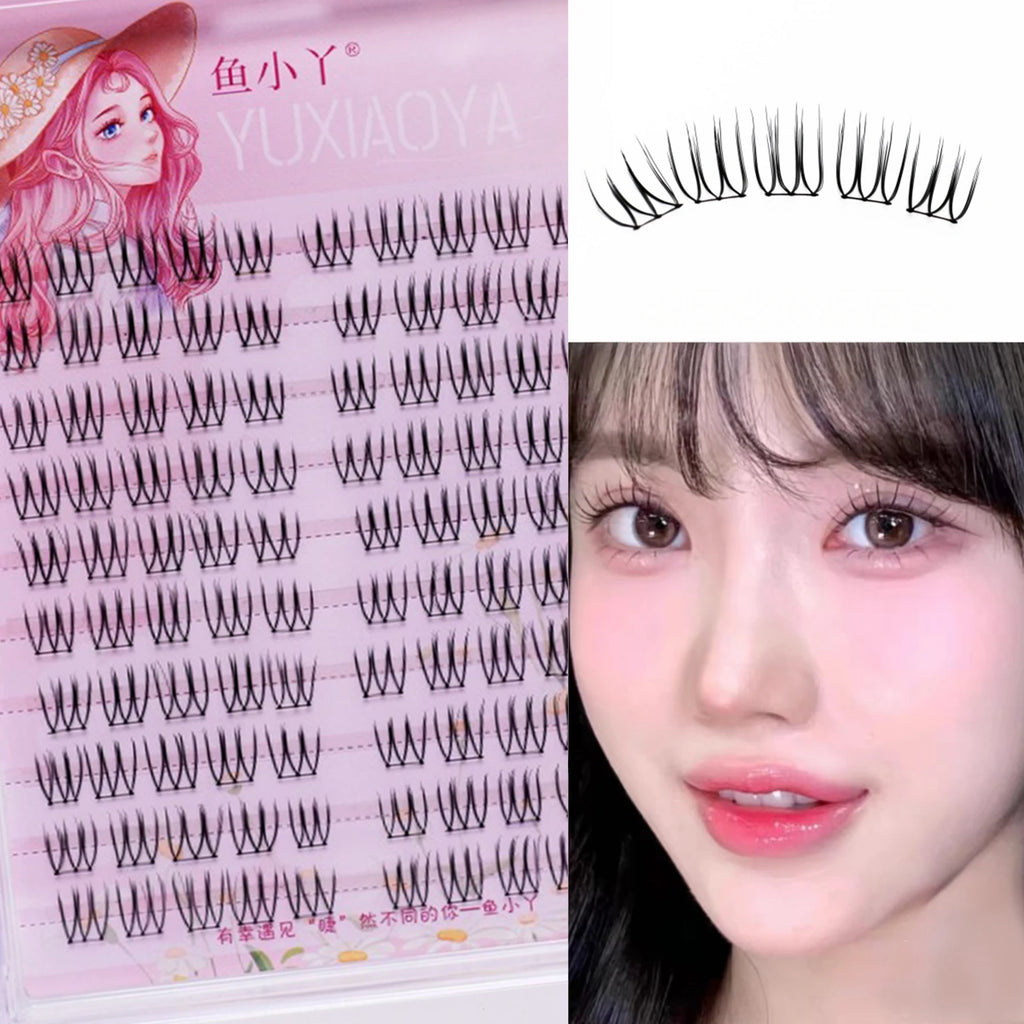 DIY U shaped Resuable Lashes Spiky Cluster Eyelash Extensions For Korean Kpop Girl Eye Makeup Tool 10 Rows