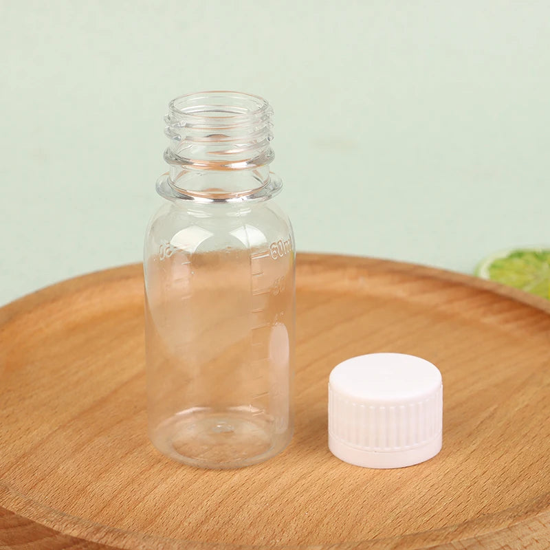 5Pcs 60ML Small Plastic Bottles Ginger Shot Bottles With Caps Mini Juice Bottles Reusable Liquid Bottle Container Leak Proof