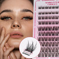 Self-Adhesive Eyelashes, 80 Pieces of Self-Adhesive Lash Clusters, 10-16 mm Mixed, Natural Look, Cat-Eye Ultra-Thin and Lightweight, Easy for Beginners to Use, D Curl, Self-Application at Home