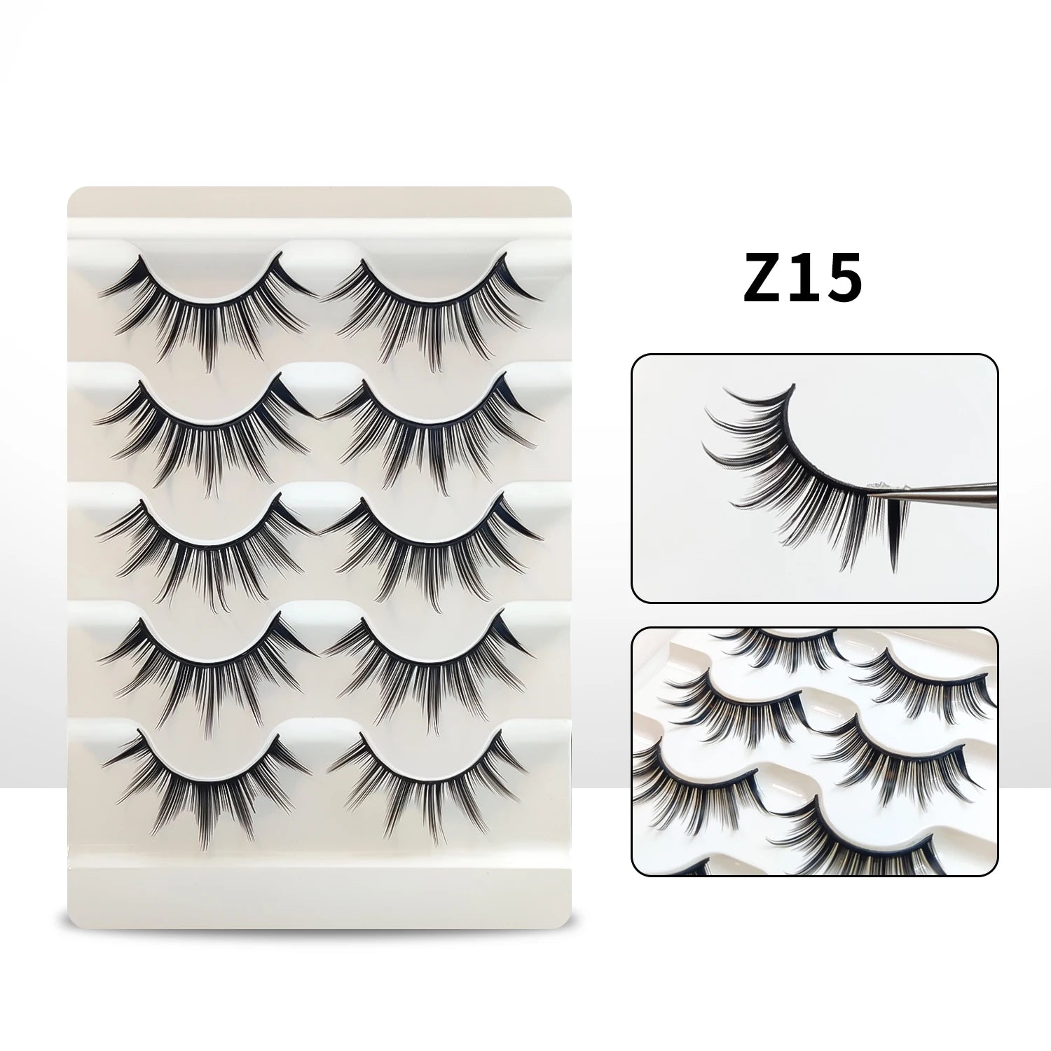 Makeup Eyelashes 5 Pairs Cat Eye Lashes Wholesale Natural Look End Eye Elongate Fox Eye Faux Mink Lashes
