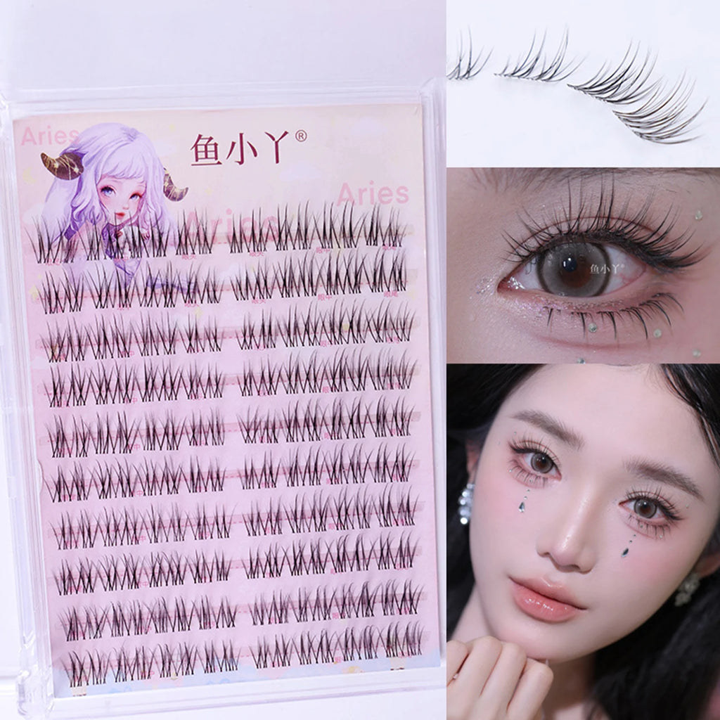 DIY U shaped Resuable Lashes Spiky Cluster Eyelash Extensions For Korean Kpop Girl Eye Makeup Tool 10 Rows