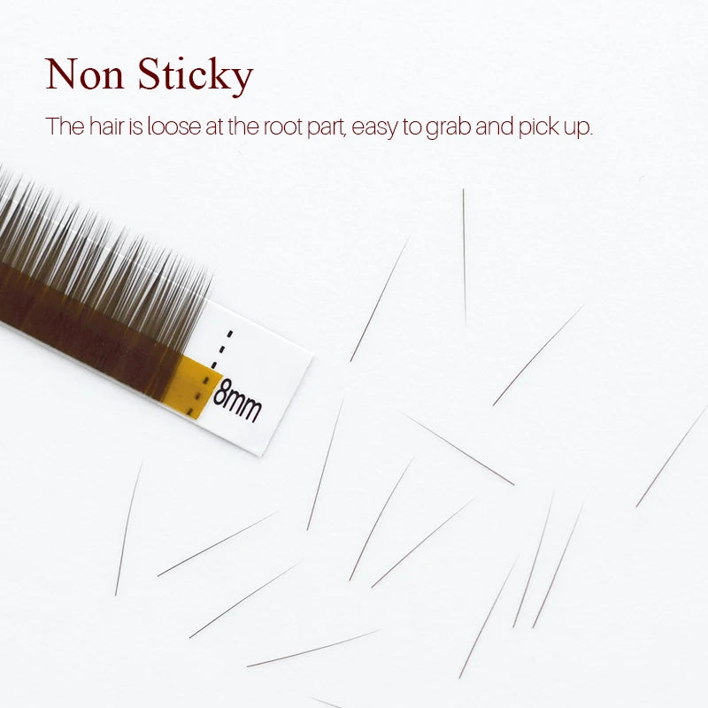 SONG LASHES  High Quality Straight Curvate Extensions False Eyebrow 12Lines Brown Color Eyebrow Extension