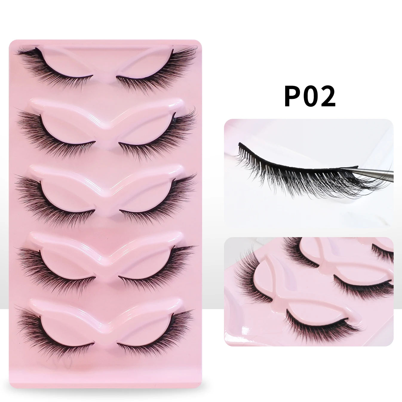 Makeup Eyelashes 5 Pairs Cat Eye Lashes Wholesale Natural Look End Eye Elongate Fox Eye Faux Mink Lashes