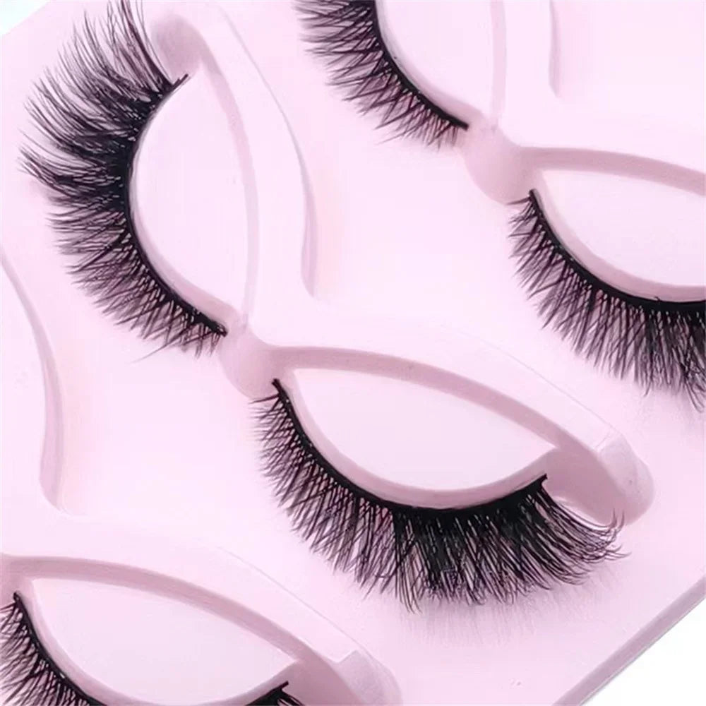 5 Pairs Cat Eye Lashes 21mm Long Lashes Cat Eye Look Wispy Lashes Eye End Elongated Strip Thick False Eyelashes