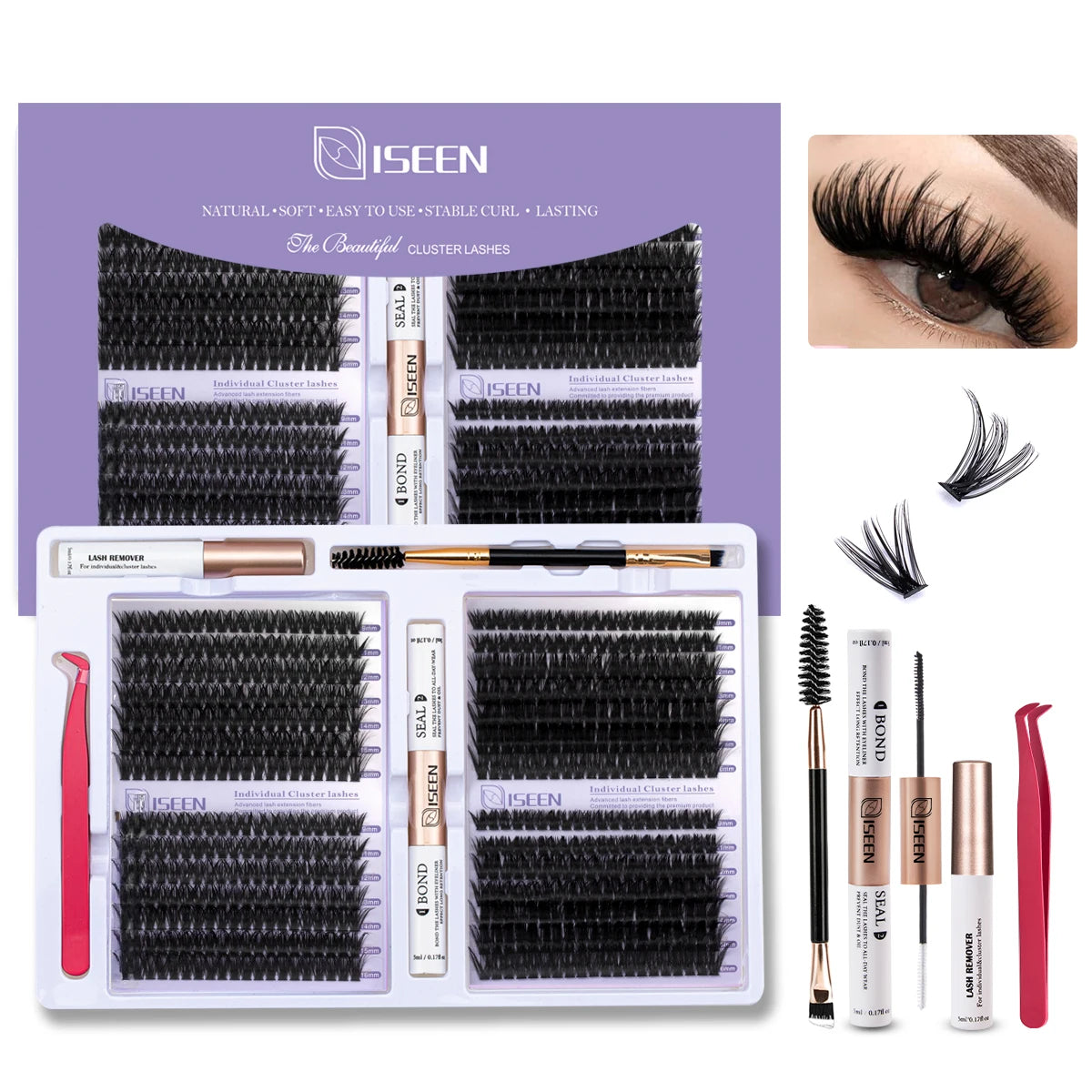 Eyelashes Cluster Cat Eye Lashes Natural long Lashes Individual Lashes Mixed Length Eyelash Extension DIY Lashes