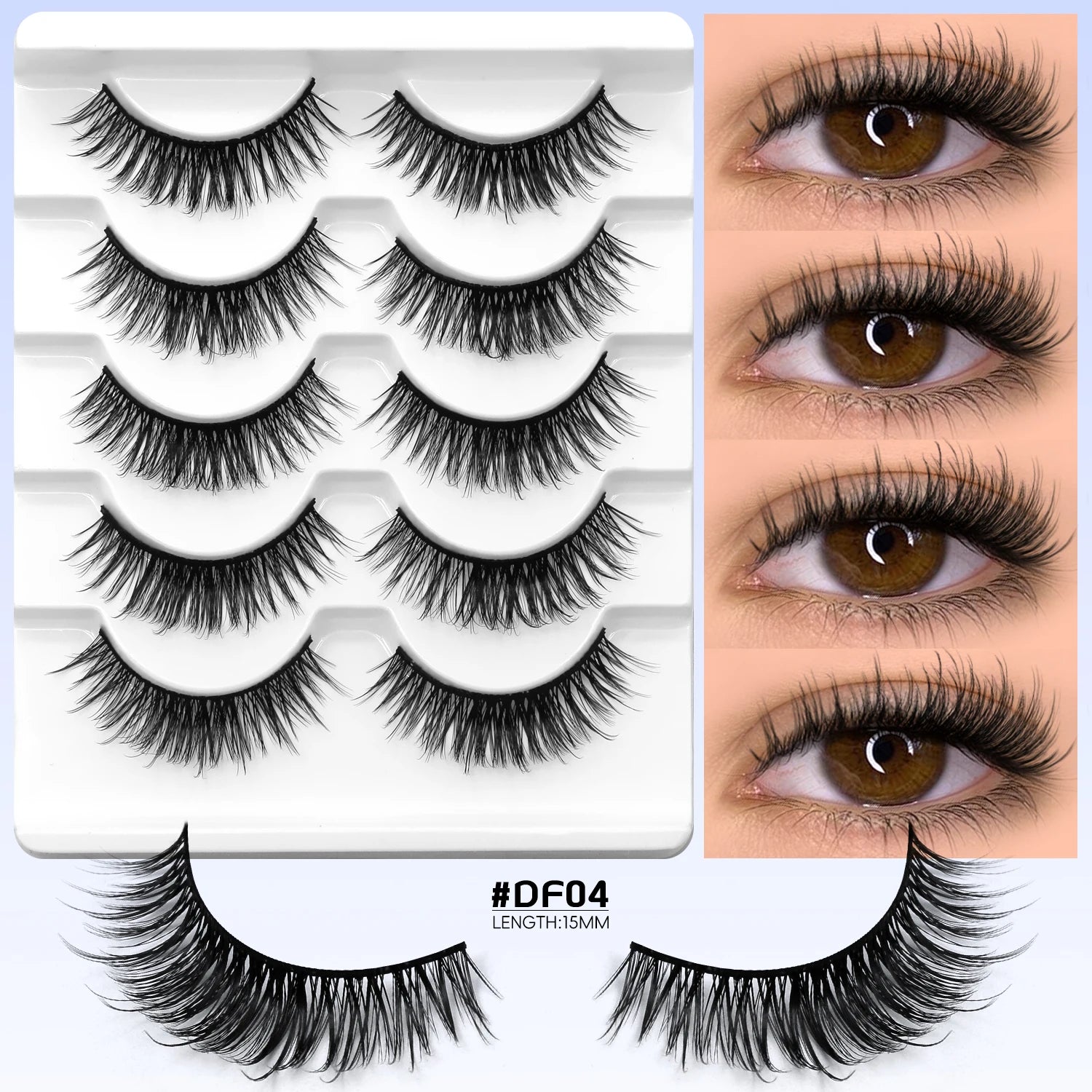 Veltrinay False Eyelashes Cat Eye Lashes Manga Lashes Faux Mink Eyelashes Natural Long Winged End Eye Elongated Lashes Makeup