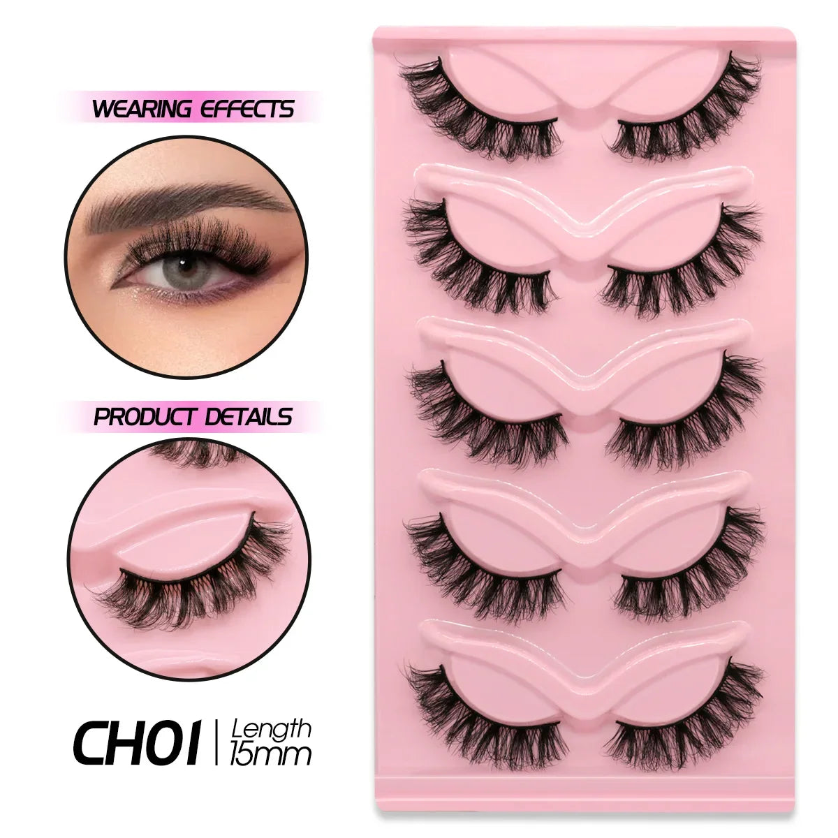 Veltrinay False Eyelashes Cat Eye Lashes Manga Lashes Faux Mink Eyelashes Natural Long Winged End Eye Elongated Lashes Makeup