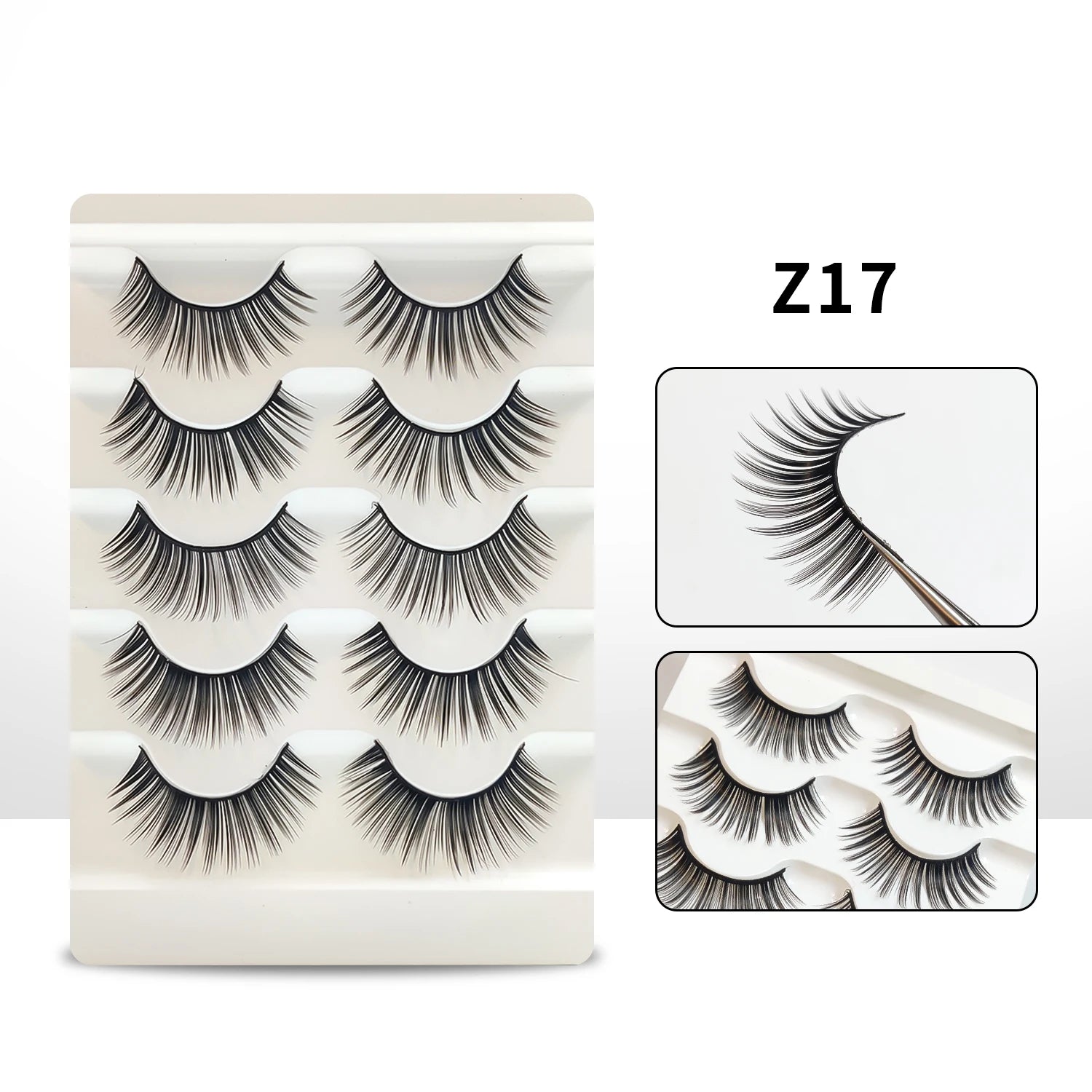 Makeup Eyelashes 5 Pairs Cat Eye Lashes Wholesale Natural Look End Eye Elongate Fox Eye Faux Mink Lashes