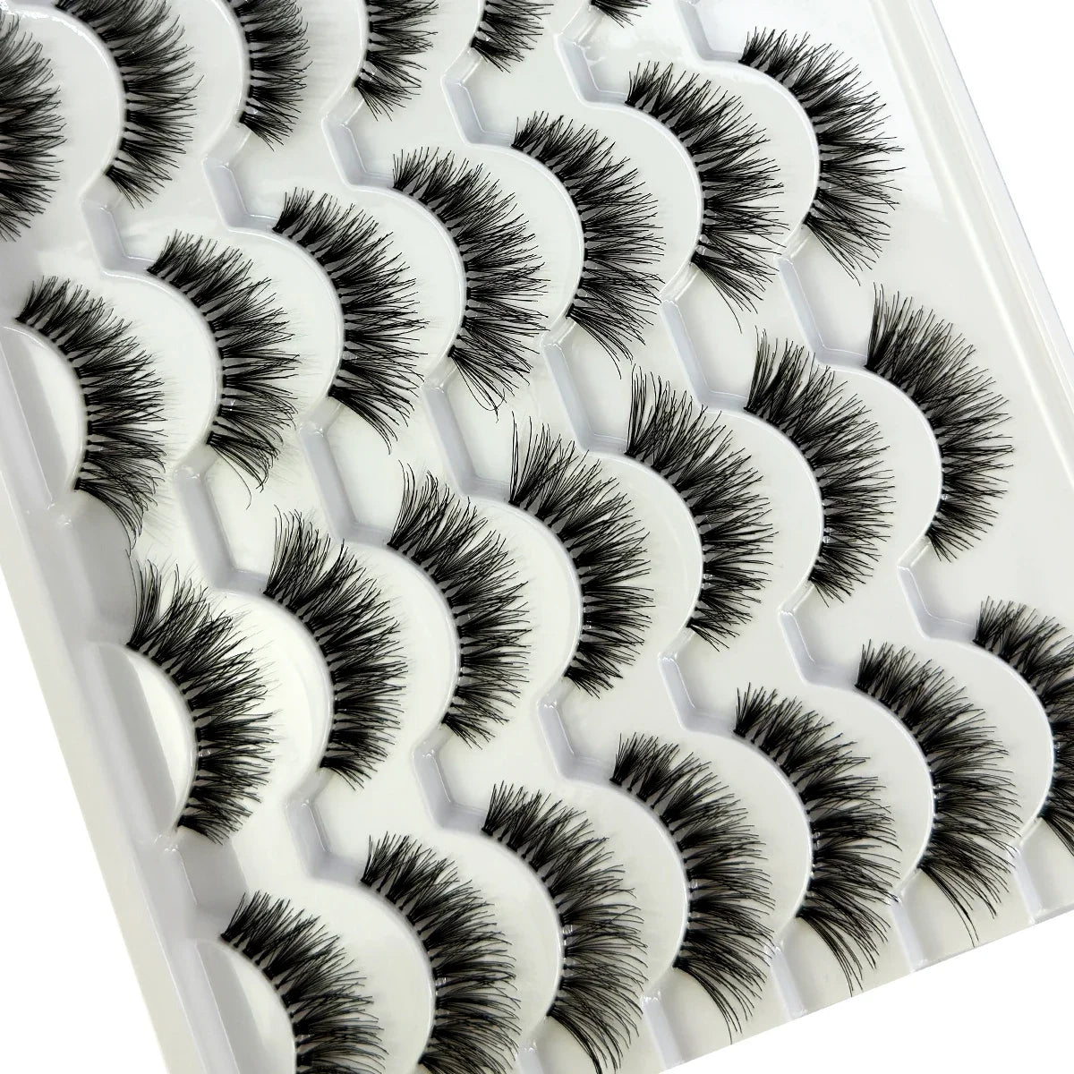 14 pair False Eyelashes  handmade Transparent Stem Soft Cross Natural Long Eye Lashes Daily Makeup Tools Art Thick Fake Eyelashe