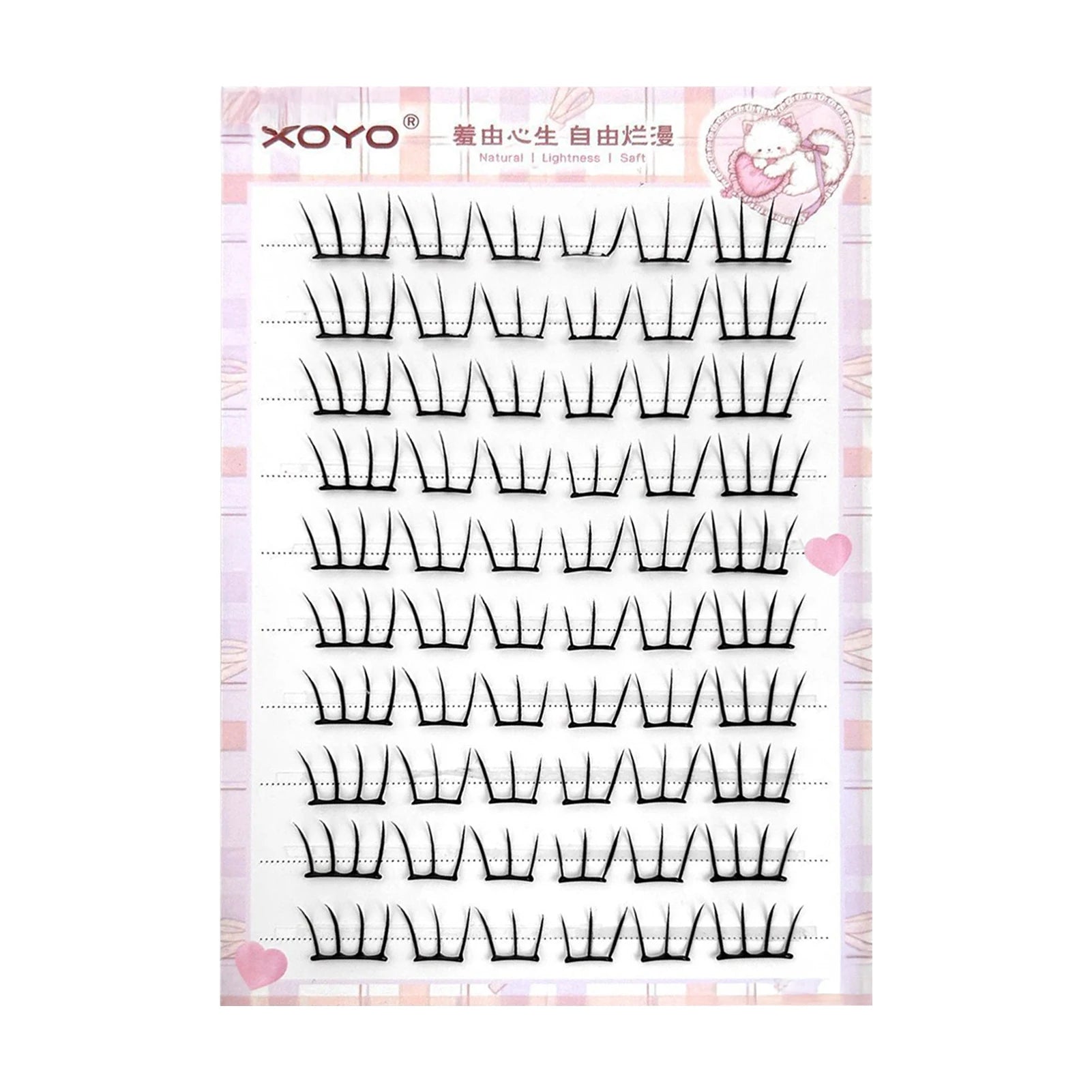 DIY U shaped Resuable Lashes Spiky Cluster Eyelash Extensions For Korean Kpop Girl Eye Makeup Tool 10 Rows