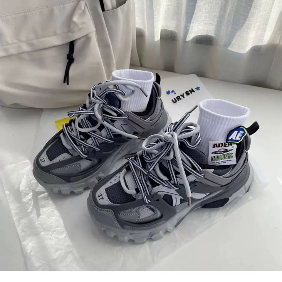 Fashion Women's Tennis Trend Sneakers Woman Chunky Casual Sports Shoes Thick Bottom Women Men Flats Walking Shoes 2023