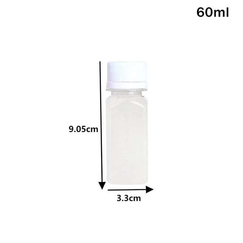 Empty Plastic Juice Bottles With Caps Water Bottles Clear Bulk Drink Containers With Lids Juicing Drinking Milk Jam Container