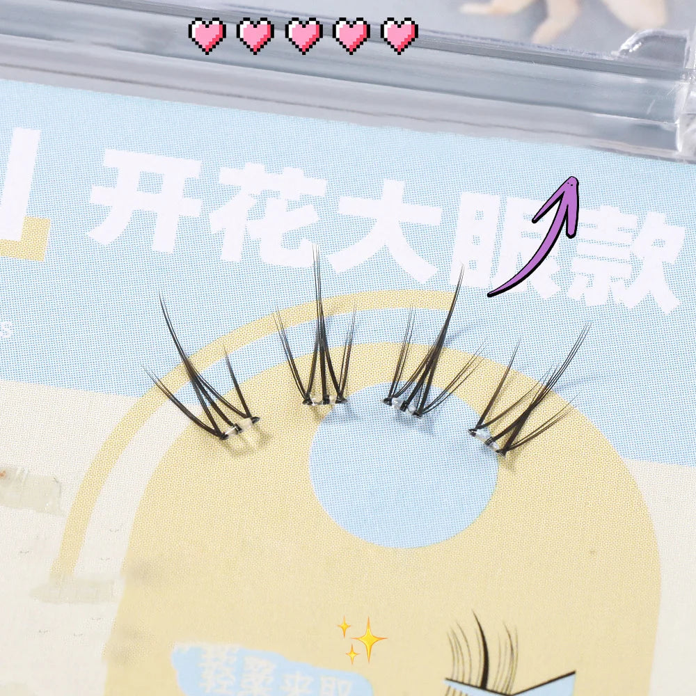 6 Rows Of Glue-Free False Eyelashes In A Single Cluster, Natural And Curled For Comfortable Wearfalse Eyelashes Eye Make-Up