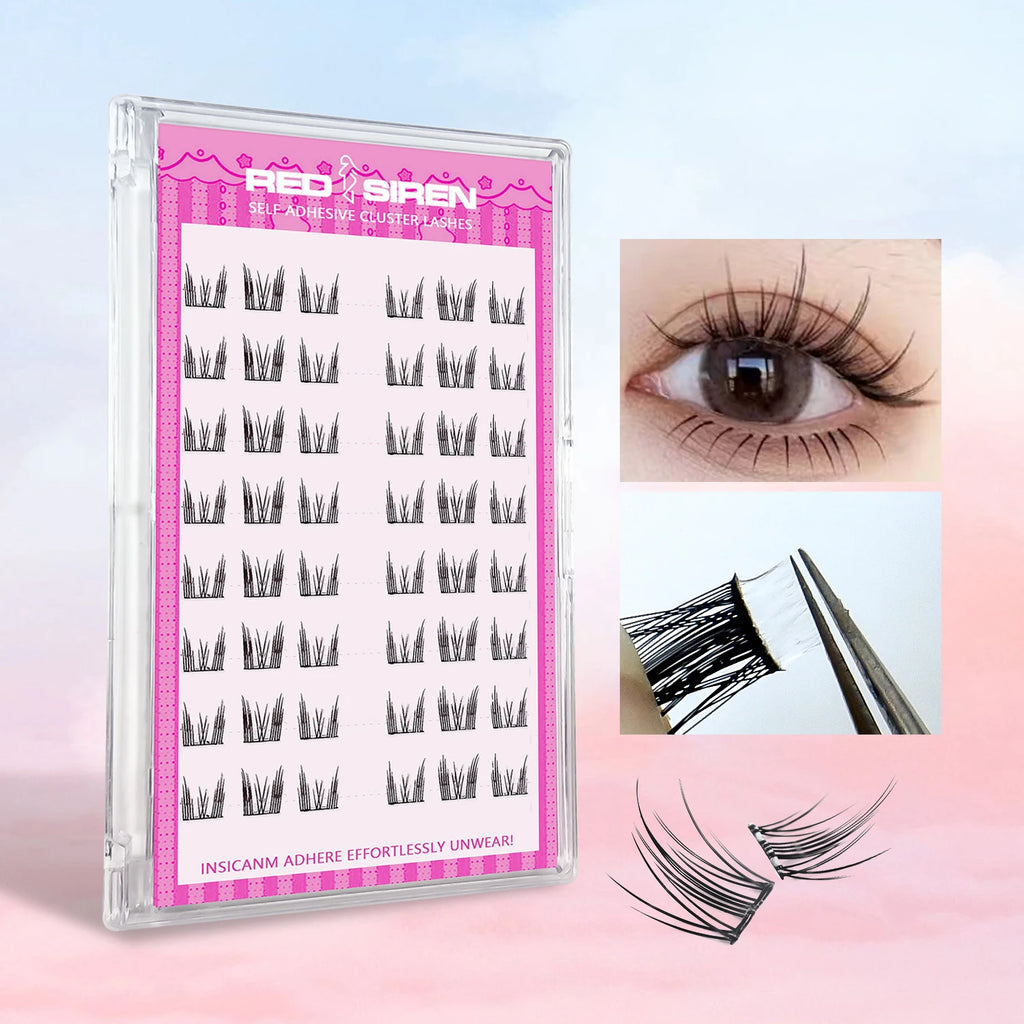 Lash Clusters Set No Glue Needed Self Adhesive Eyelashes Korean Makeup Natural Look Wispy Individual Eyelashes New Manga Lashes