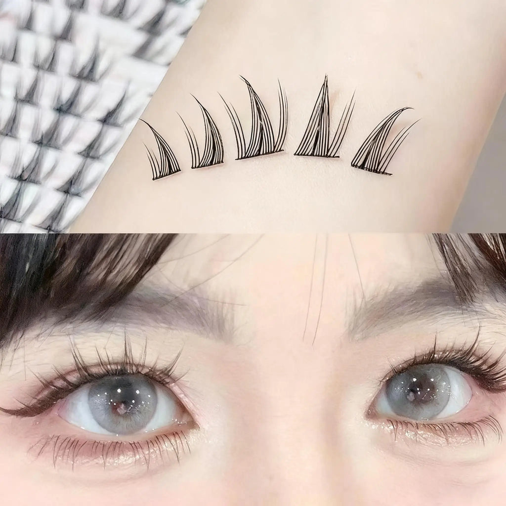 Self Adhesive DIY Lashes 100-120 clusters Sunflower style self-adhesive false eyelashes 10-13mm Curl Eyelash extensions