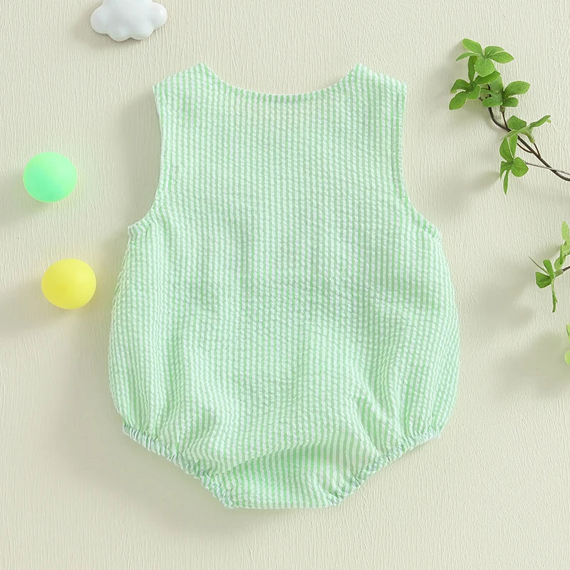 0-18M Infant Baby Boy Summer Outfits Newborn Sleeveless Smocked Bubble Romper Golf Clothes